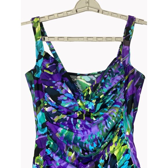 Trimshaper Women’s sz 18 One Piece Swimsuit Full Coverage Slimming Wireless - Picture 2 of 5